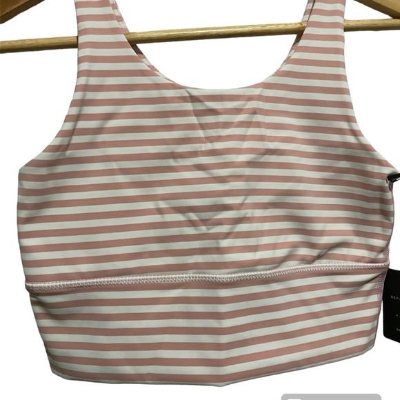 DYI dusty pink white stripes size S Kickstart stripe rose half moon cutout back - Picture 5 of 5